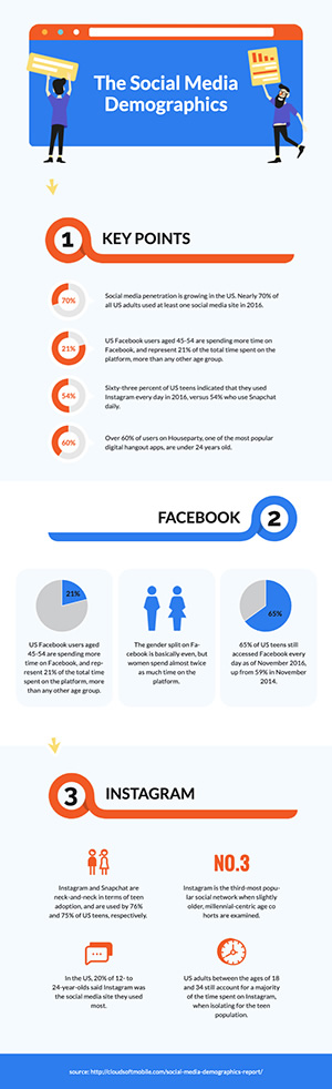 Social Media Demographics Infographic Design