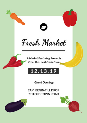 Fresh Fruit and Vegetables Market Flyer Design