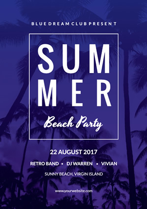 Summer Beach Party Virgin Poster Design
