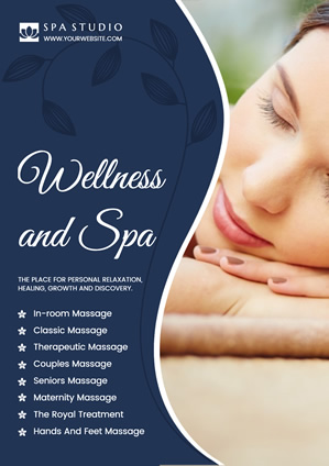 Blue Spa Services Menu Poster Poster Design