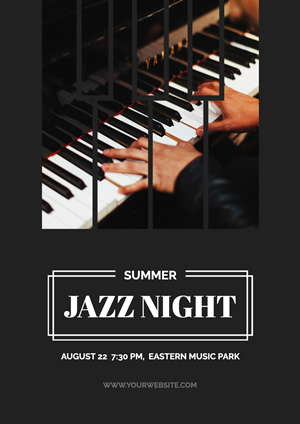Summer Jazz Night Music Poster Poster Design