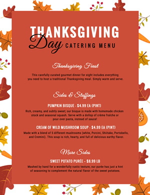 Thanksgiving Feast Menu Design
