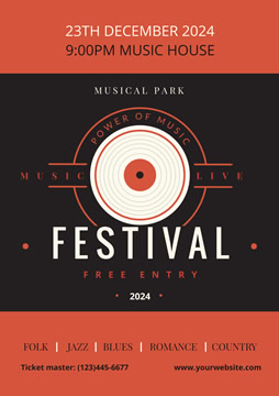 Life Music Festival Poster Design