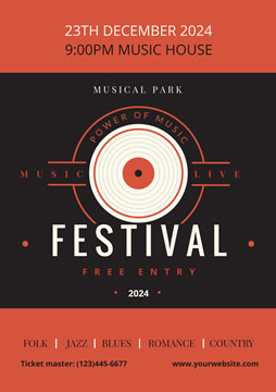 Life Music Festival Poster  Design