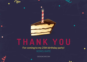 Birthday Thank You Card Design