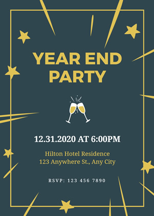 Year End Party Invitation Design