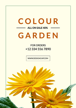 Flower Shop Colour Garden Poster Design