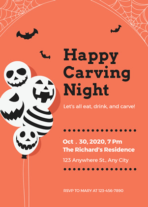 Skull Halloween Party Invitation Design