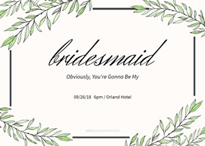 Card For Bridesmaid Card Design