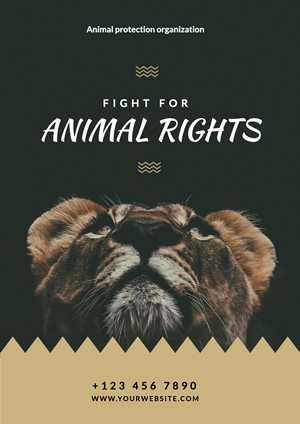 Lion Photo Animal Rights Poster  Design