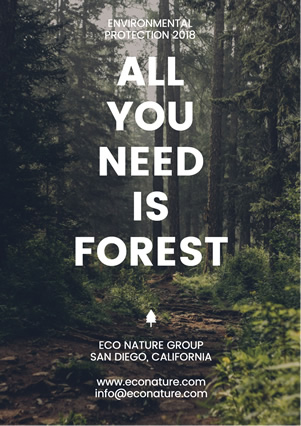 Forest Photo Environment Protection Flyer Design