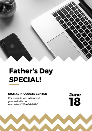 Simple Fathers Day Special Offer Poster Design
