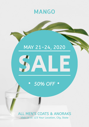 Minimalism White Clothing Store Sale Poster Design