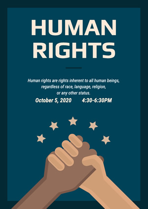 Blue Human Rights Propaganda Poster Design