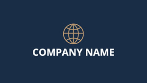Company Name Dark Blue Business Card Design