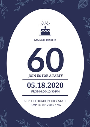 Elegant 60th Birthday Invitation Design