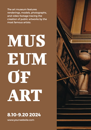 Rustic Brown Art Museum Poster Poster Design