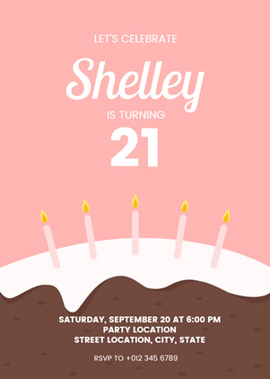 21st Birthday Invitation Design