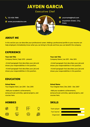 Chef Resume Resume Design