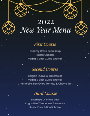 Free New Year Menu Maker - Design a Custom Menu Online | DesignCap