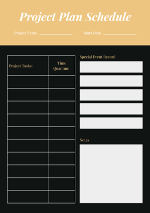 Project Plan Schedule Schedule Design