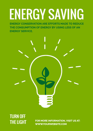 Green Save Energy Poster Poster Design