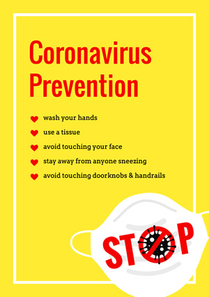 Coronavirus Prevention Tips Poster Design