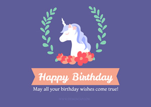 Unicorn and Birthday Card Design