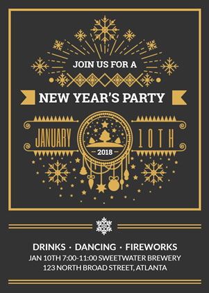 Happy New Year Invitation Design