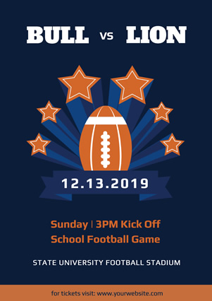 Blue School Football Match Flyer Flyer Design