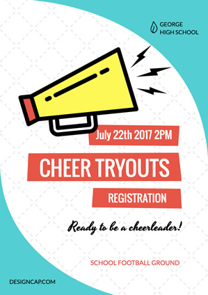Cheer Tryout Registration Poster Design