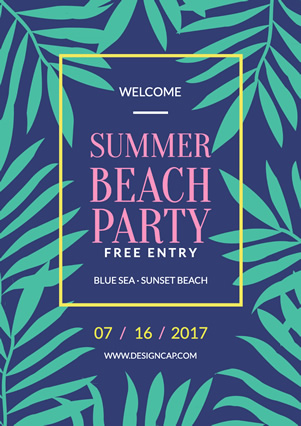Party Summer Beach Flyer Flyer Design