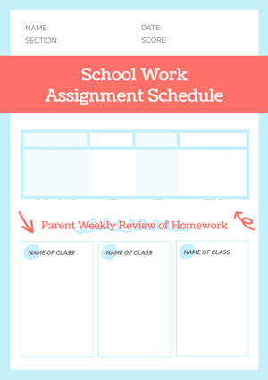 Planning Scolaire design