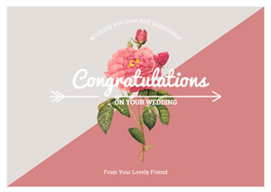 Wedding Congratulation Card Design