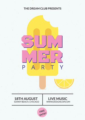 Summer Party Suuny Beach Poster Design