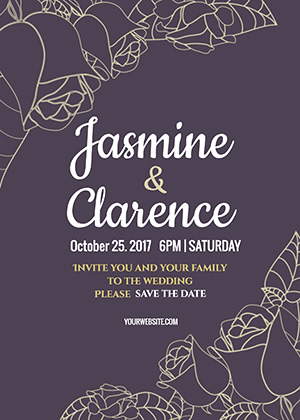 Save the Date Rose Invitation Design