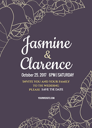 Save The Date Rose Invitation Design