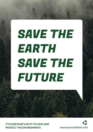 Foggy Forest Photo Environment Protection Poster Design