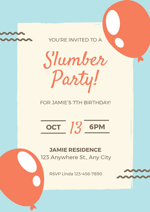 Invitación De Fiesta De Pijamas design