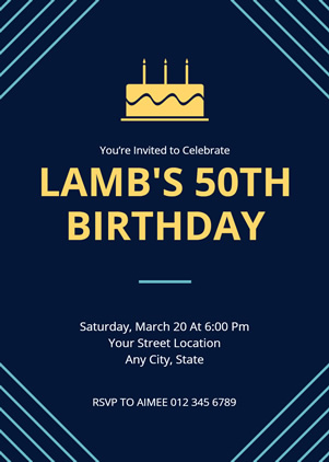 Happy 50th Birthday Invitation Design