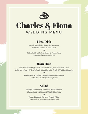 Wedding Menu Menu Design