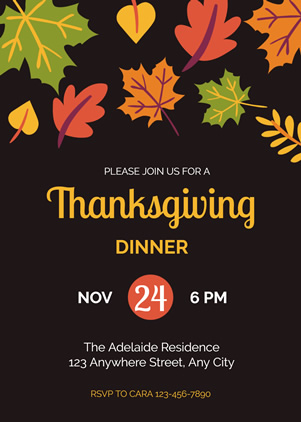 Fancy Thanksgiving Dinner Invitation Design