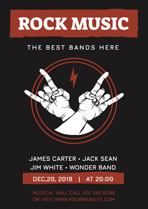 Rock Gesture Music Poster Poster Design