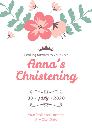 Simple Christening Invitation Design