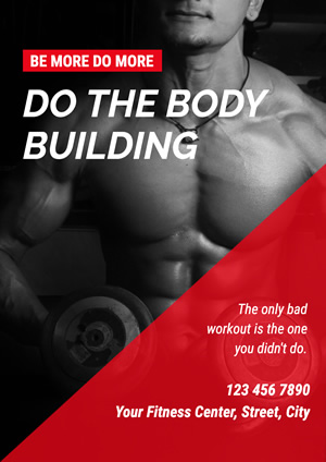 Black and Red Bodybuilding Poster Poster Design