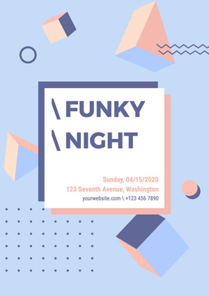 Geometrical Funky Night Poster Poster Design