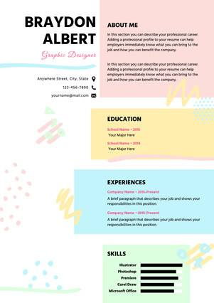 CV De Designer Graphique design