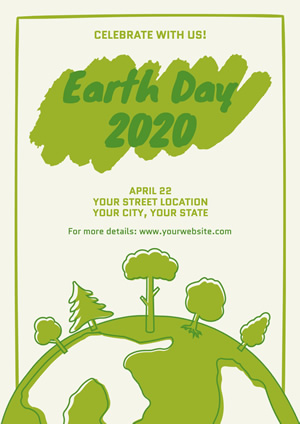 White and Green Earth Day Poster Design