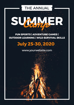 Bonfire Summer Camp Poster Poster Design