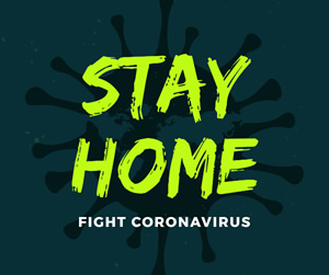 Stay Home and Fight Virus Facebook Post Design